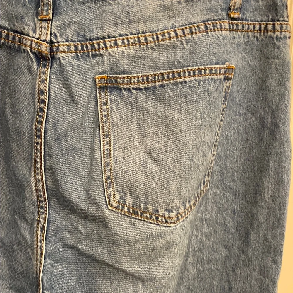Fashion Nova Blue Distressed Wide Leg Jeans - Picture 14 of 14
